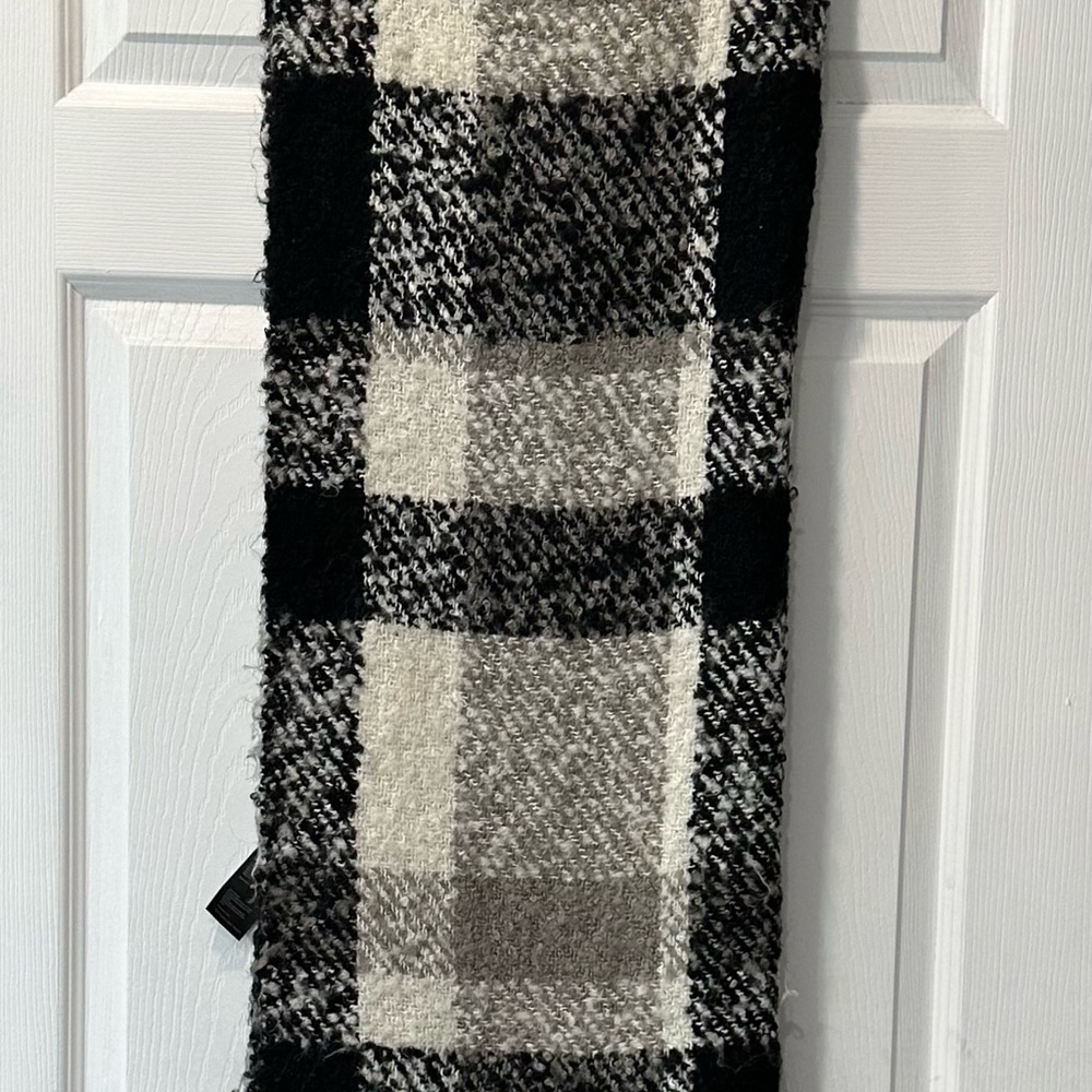 Oasis Black and White Plaid Curtain